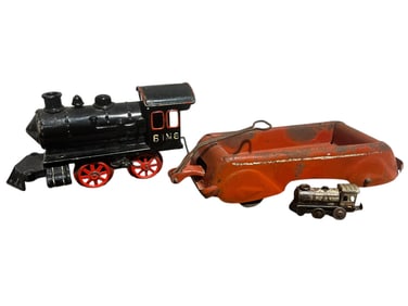 Vintage Toy Lot - Bing Train & More