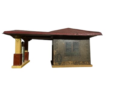 Early Tin Gibbs Service Gas Station