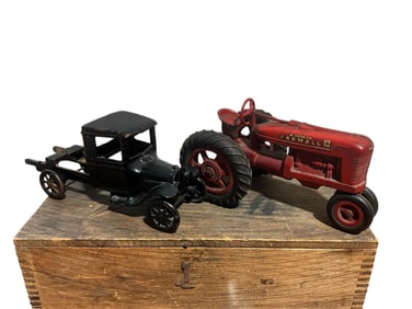 Farmall Tractor & Cast Iron Truck