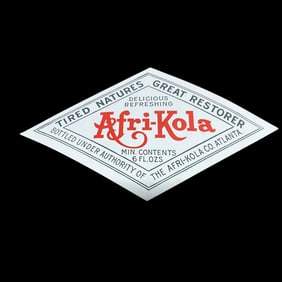 AFRI-KOLA Co. Atlanta Ga Paper Bottle Label