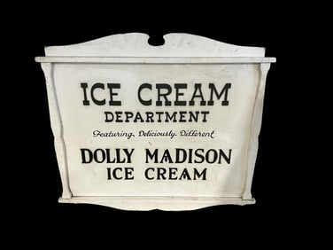 Large Dolly Madison Ice Cream Department Trade Advertising Sign