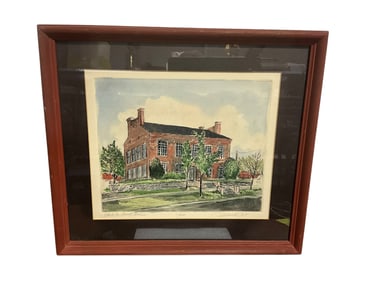 Charles Leonard Signed & Numbered Watercolor WHITE COUNTY COURTHOUSE