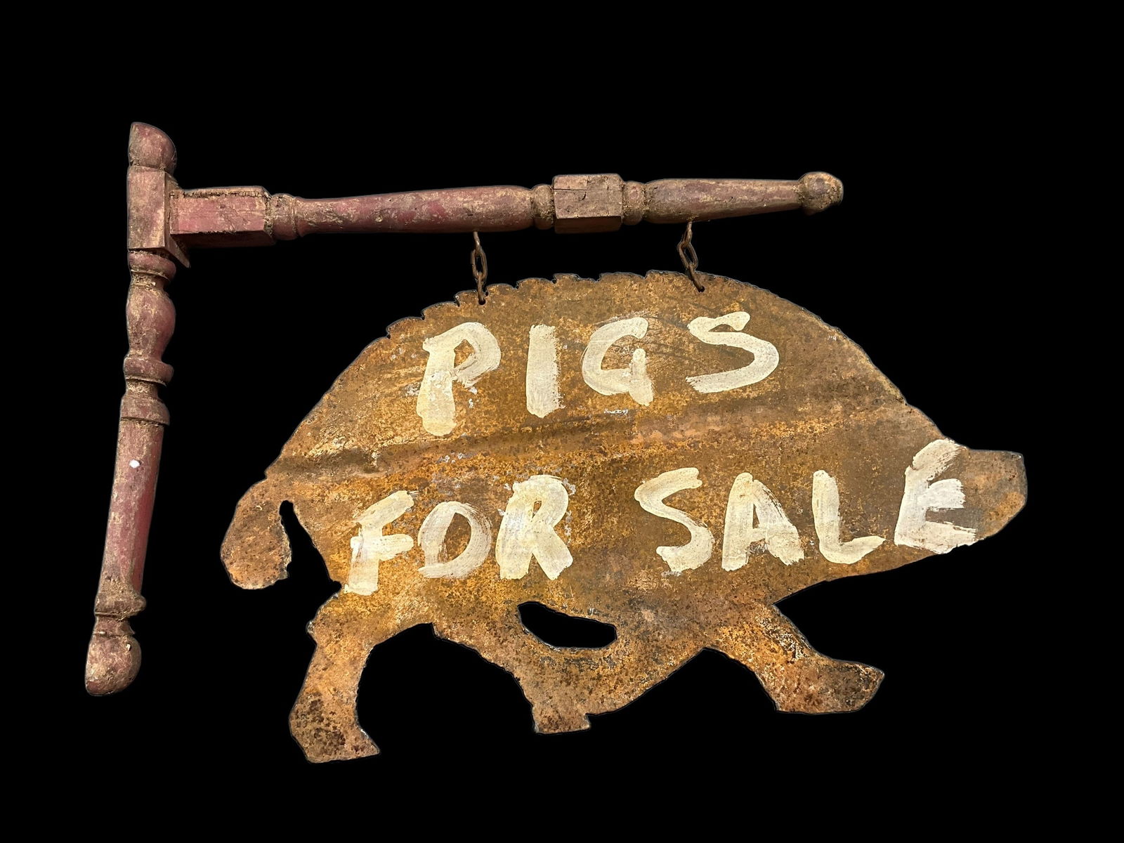 Metal Trade Sign PIGS FOR SALE Rusty Crusty Hanging Farm Sign (1 of 5)