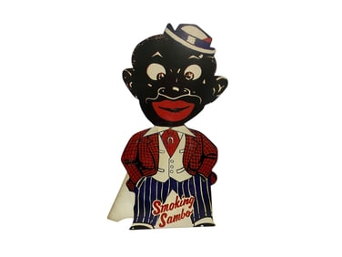 Black Americana SMOKING SAMBO Tobacco Counter Display Advertisement