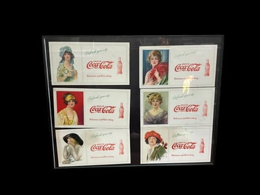 Lot Of 6 Coca Cola Blotter Cards