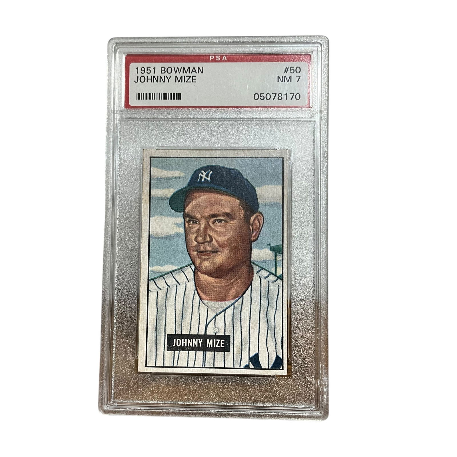 1951 Johnny Mize #50 PSA Graded NM7 Baseball Card. (1 of 2)