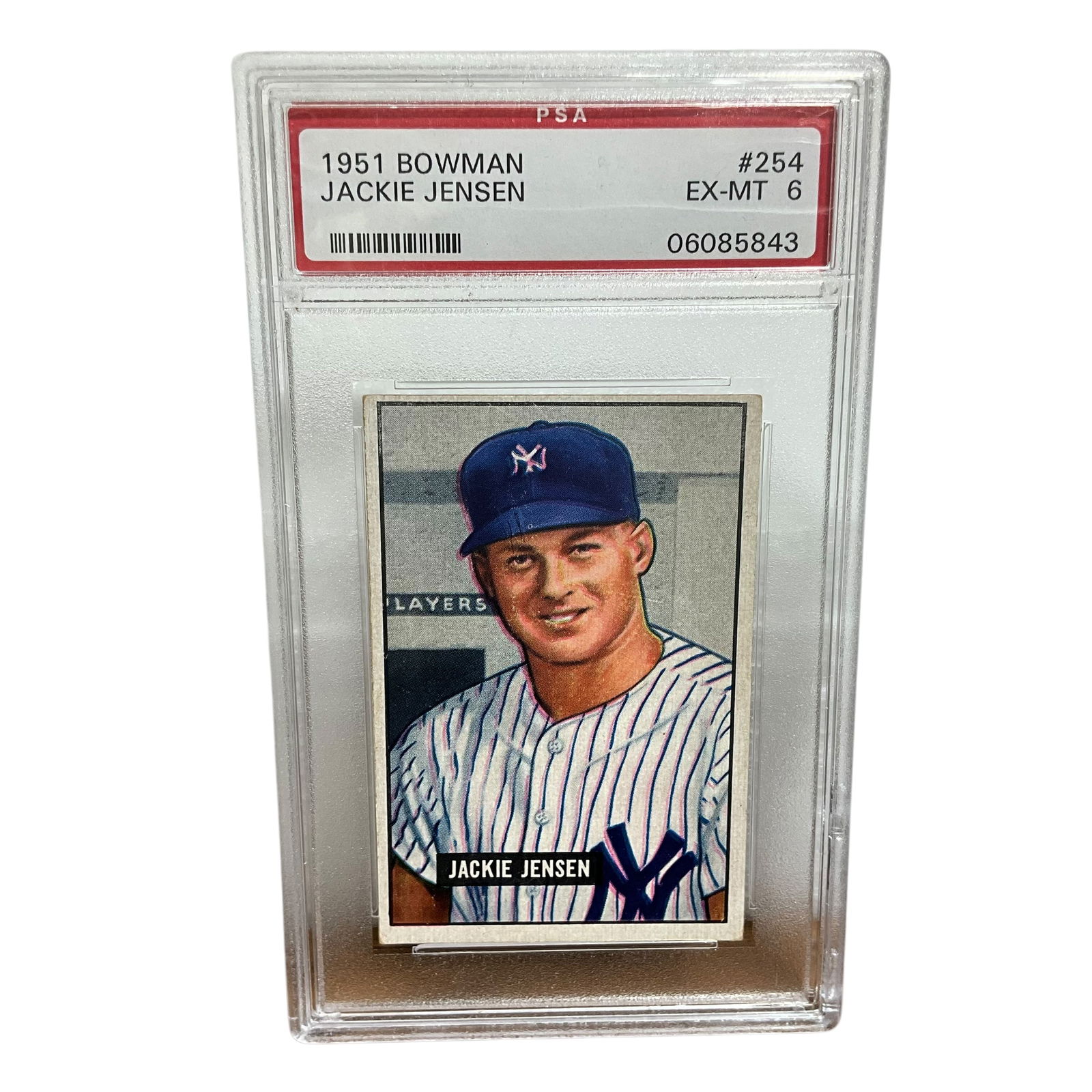 Jackie Jensen 1951 Bowman Baseball Card PSA Graded EX-MT 6 (1 of 2)