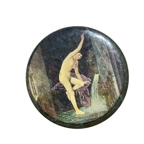 Vintage Celluloid Pocket Mirror Risque Lady Nudie