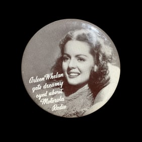 Vintage Celluloid Pocket Mirror / Motorola Radio Advertising With Arleen Whelan