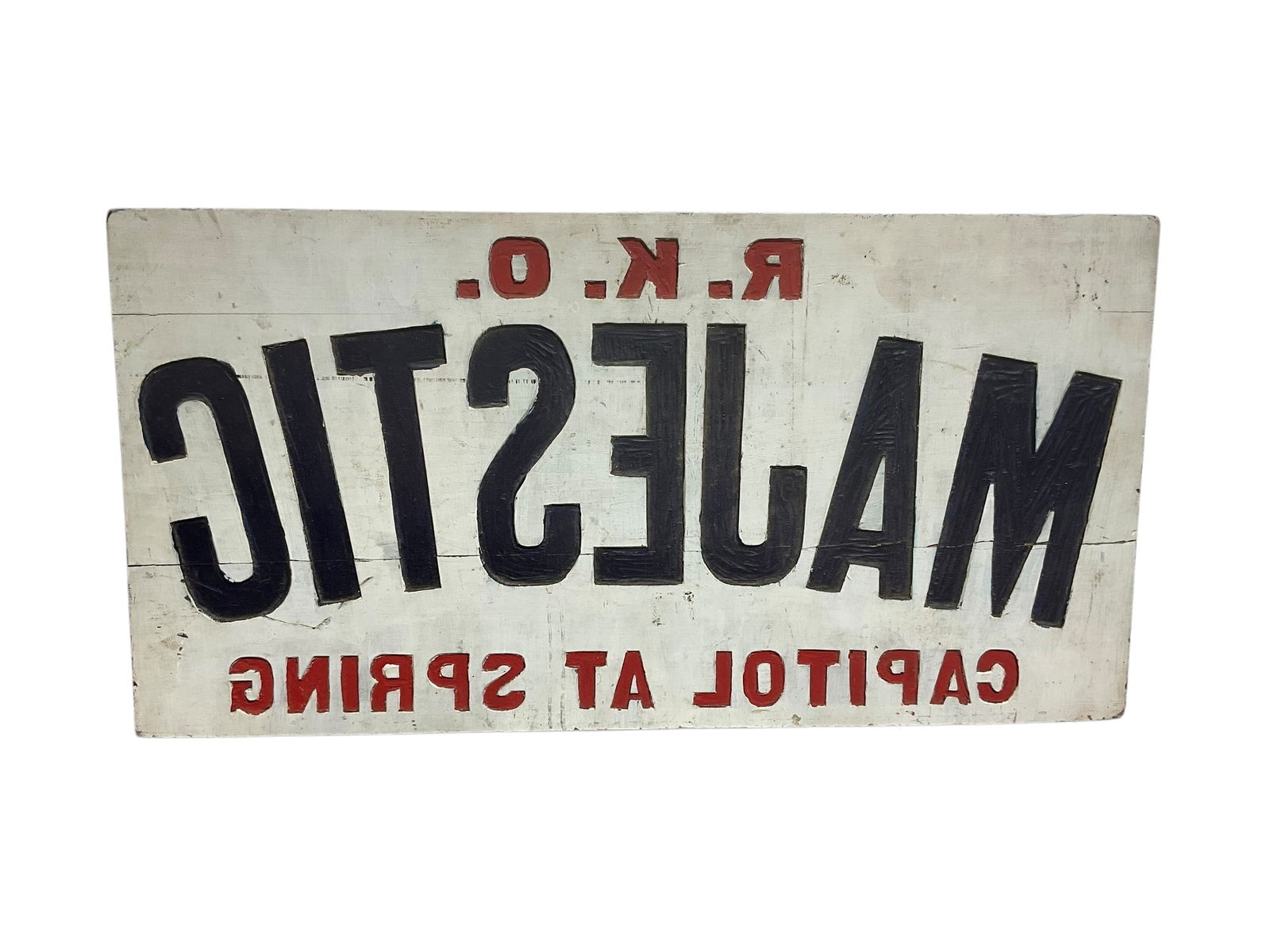 Vintage Wood Letterpress Print Block Sign / Majestic Theatre Atlanta GA (1 of 3)