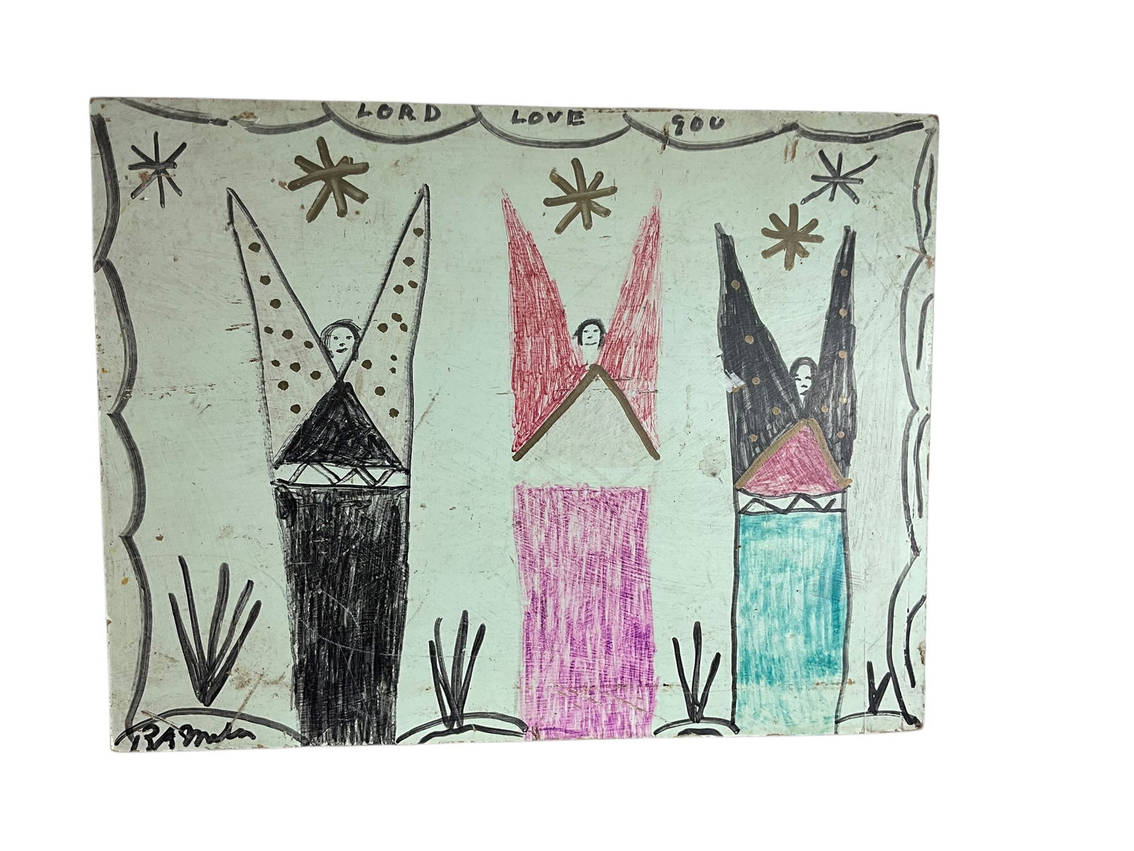 R.A. Miller Folk Art Angels Signed by Artist (1 of 2)