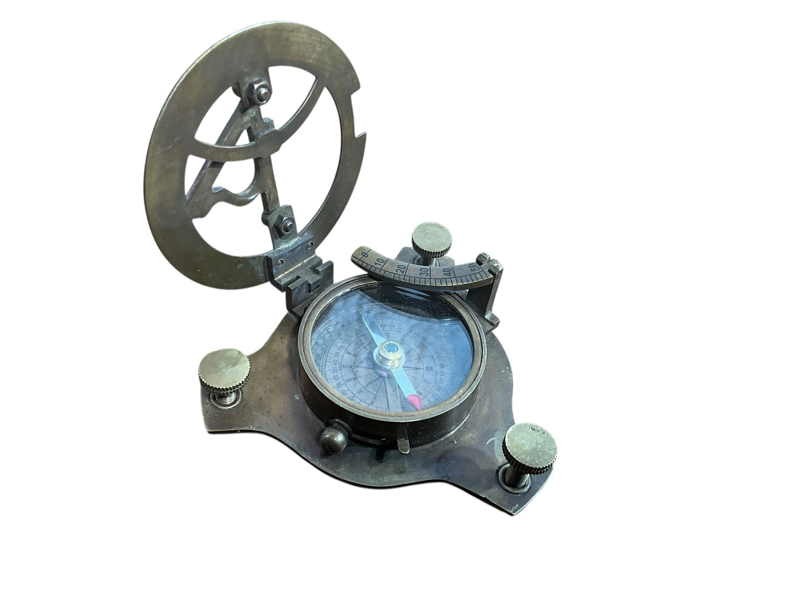 Vintage West London Brass Sundial Compass (1 of 4)