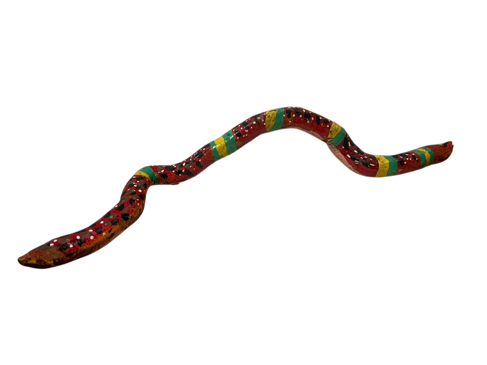 Folk Art Painted Wooden Snake - Unknown Artist (1 of 5)