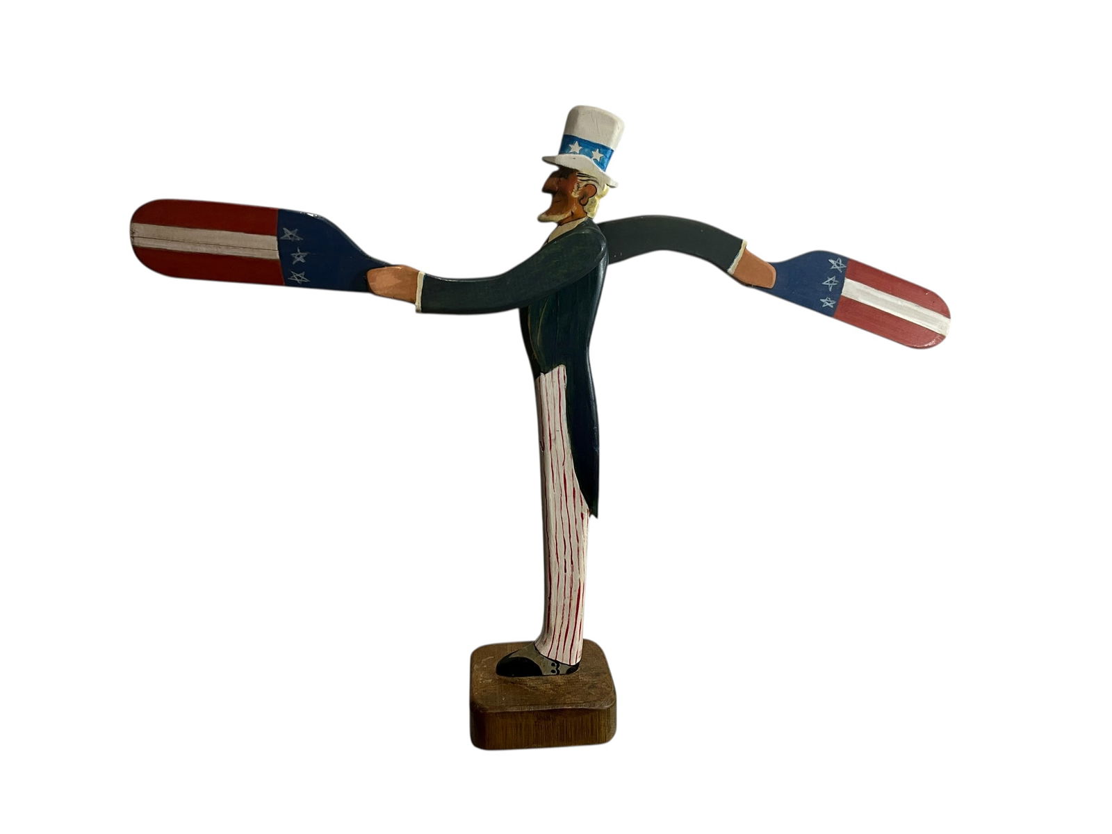 Uncle Sam Moveable Arms Whirligig Signed Janice Fenimore 1986 (Smithsonian) (1 of 5)
