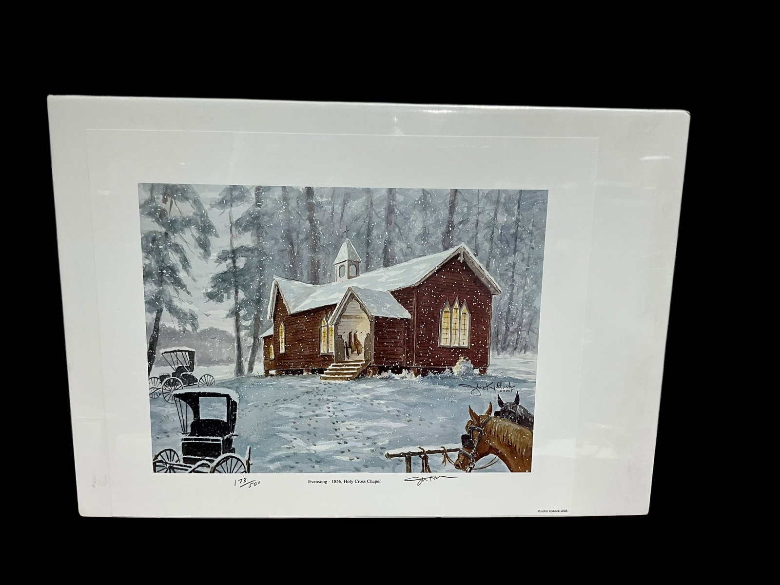John Kollock Signed & Numbered Print EVENSONG - 1856 HOLY CROSS CHAPEL (1 of 2)