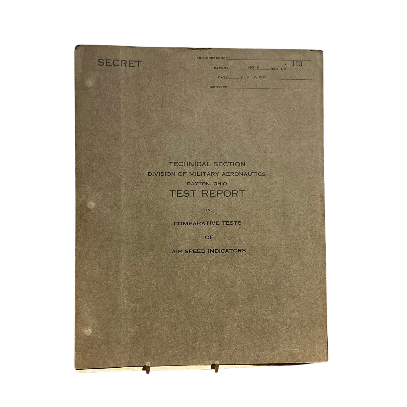 SECRET Technical Test Report On Airplanes Air Speed Indicators 1918 (1 of 6)