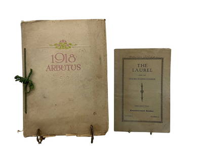 Young Harris College 1918 Yearbook & The Laurel: Good condition. Also included is a hand written commencement speech and a debate invitation at Young Harris. A cool piece of history. See photos.