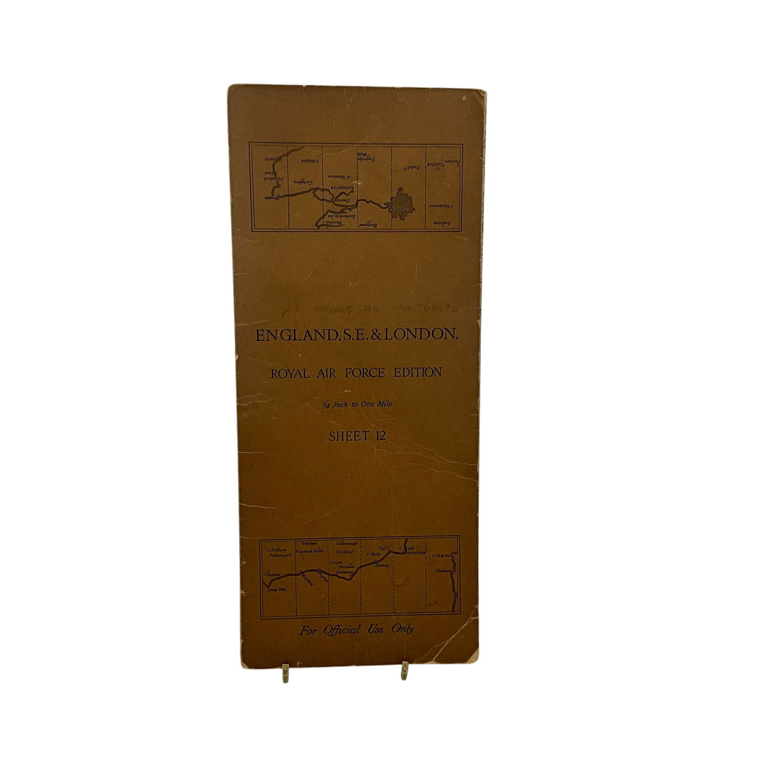WWII RAF Fighter Command British Pilot Navigational Map (1 of 7)