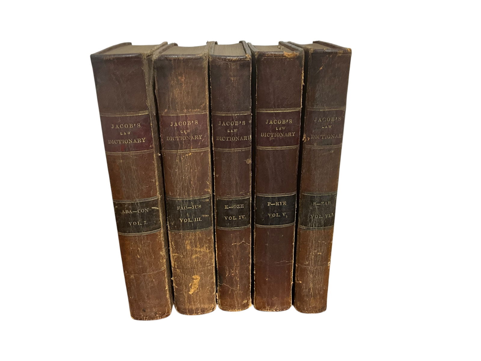 Lot Of 5 JACOB’S LAW DICTIONARY 1811 Antique Book Set : Giles Jacob (1 of 7)