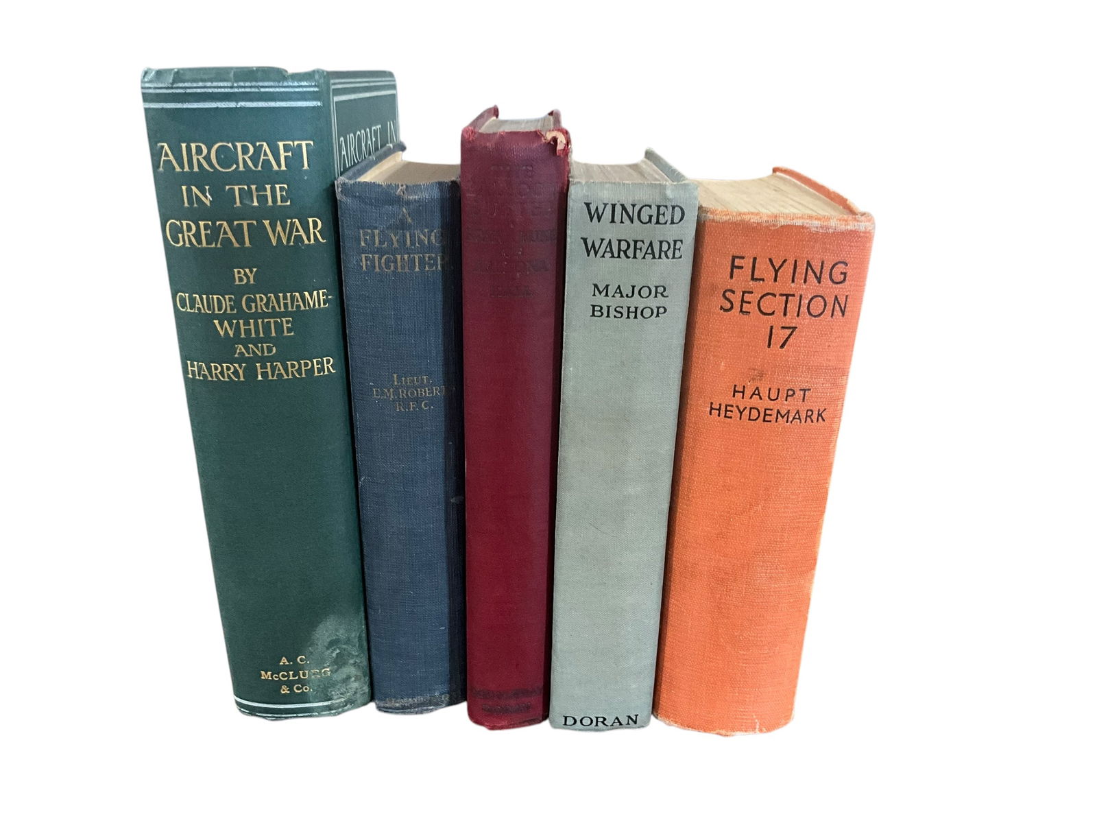 Set of 5 Books (Historical Aviation) Copyrights from 1900 - 1930’s (1 of 3)