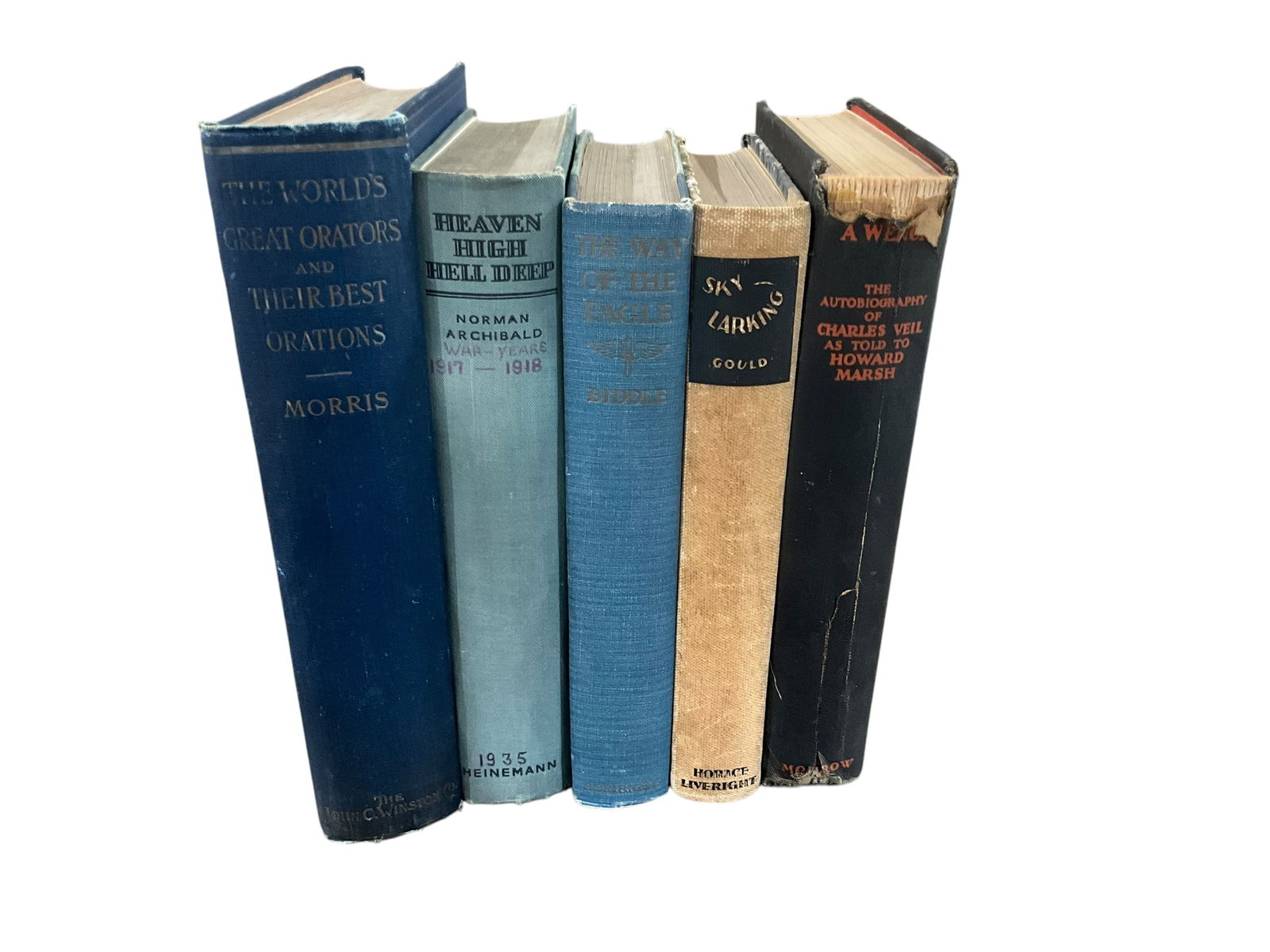 Set of 5 Books (Historical Aviation) Copyrights from 1900 - 1930’s (1 of 3)