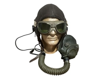 Original WWII U.S. Air Force Pilot Flight Helmet Set