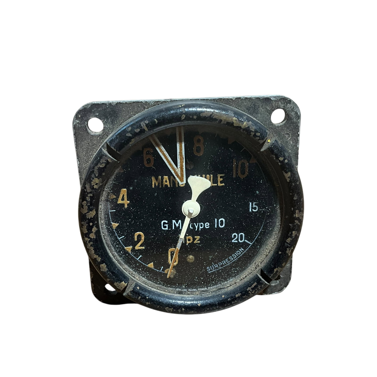 MANO HUILE G.M. Type 10 French Airplane Oil Pressure Gauge: Used condition. See photos.