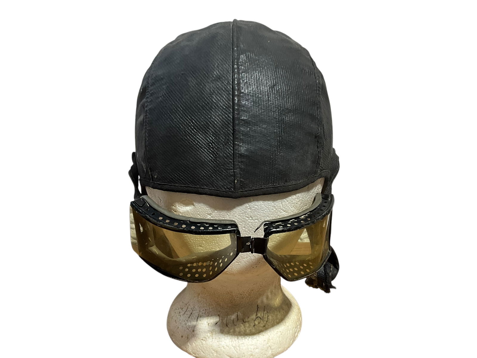 Well Worn Aviator Leather Cap And Goggles (1 of 7)