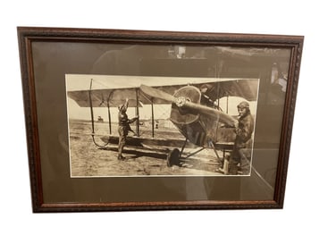 Pair Unknown Aviators WWI Aircraft Photo / Print