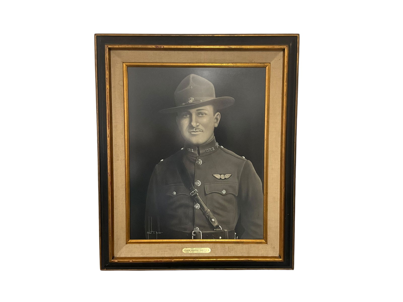 Large Lloyd Andrews Hamilton WWI Pilot Portrait By Albert C Robles (1 of 3)