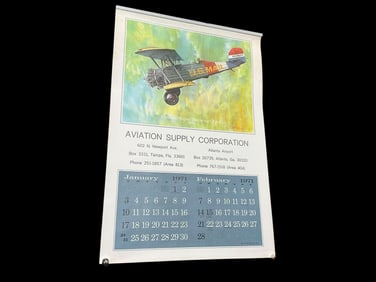 1971 Aviation Supply Corp Airplane Photo Calendar