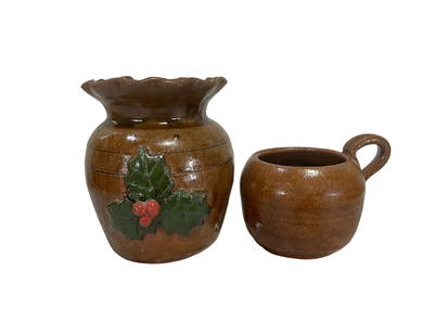 Two Works by Mildred Meaders: Both in mint condition. Both signed and dated 2003 on bottom. Larger piece stands 5 inches. Smaller piece stands 3.25 inches.