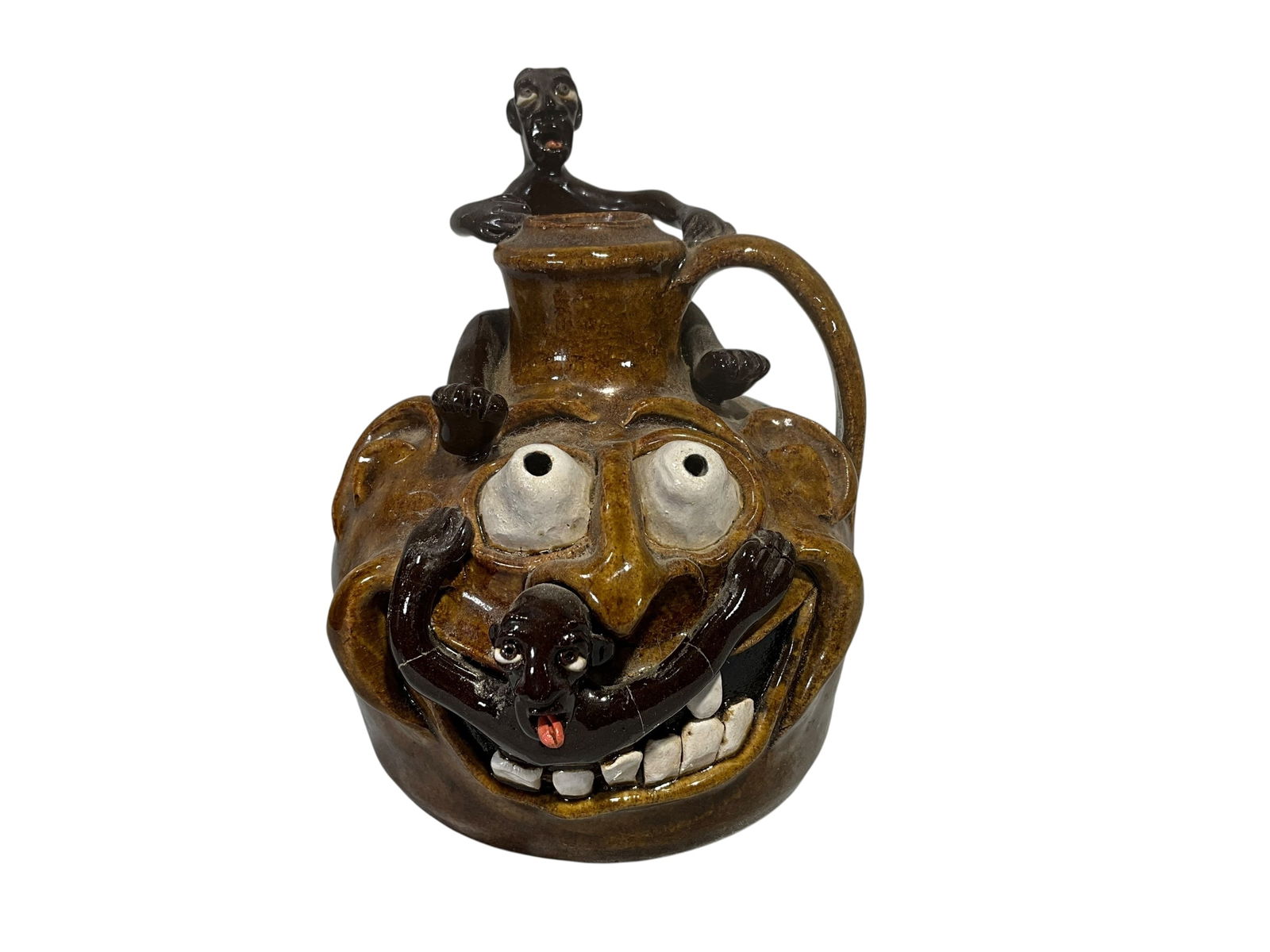 Stacy Lambert African American Figural Face Jug (1 of 4)