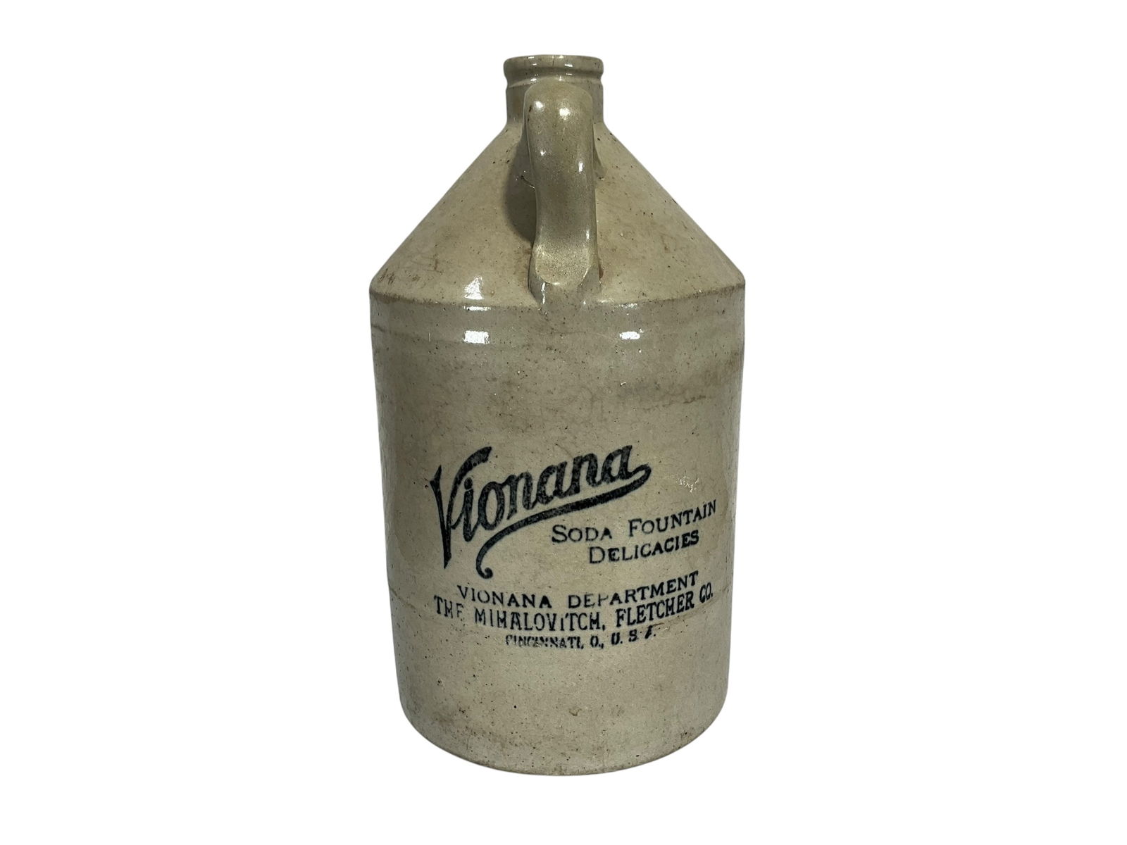 Vienna Stoneware Soda Fountain Syrup Jug (1 of 2)