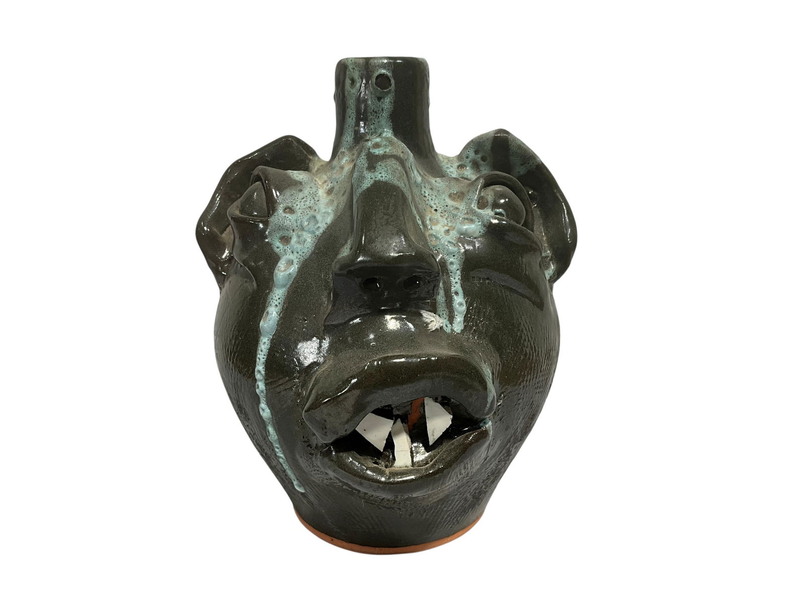 M.L. Owens Green Face Jug (1 of 4)