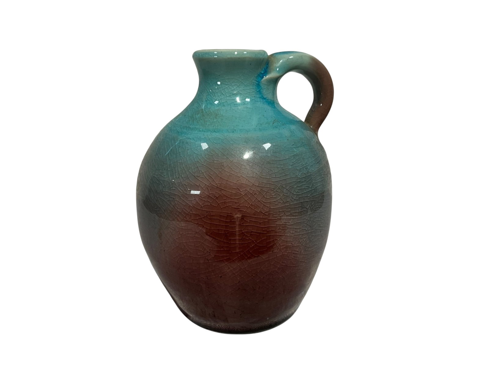 Beautiful Pisgah Forest Blue & Purple Jug: Mint condition. Signed on bottom. Stands 5.5 inches.