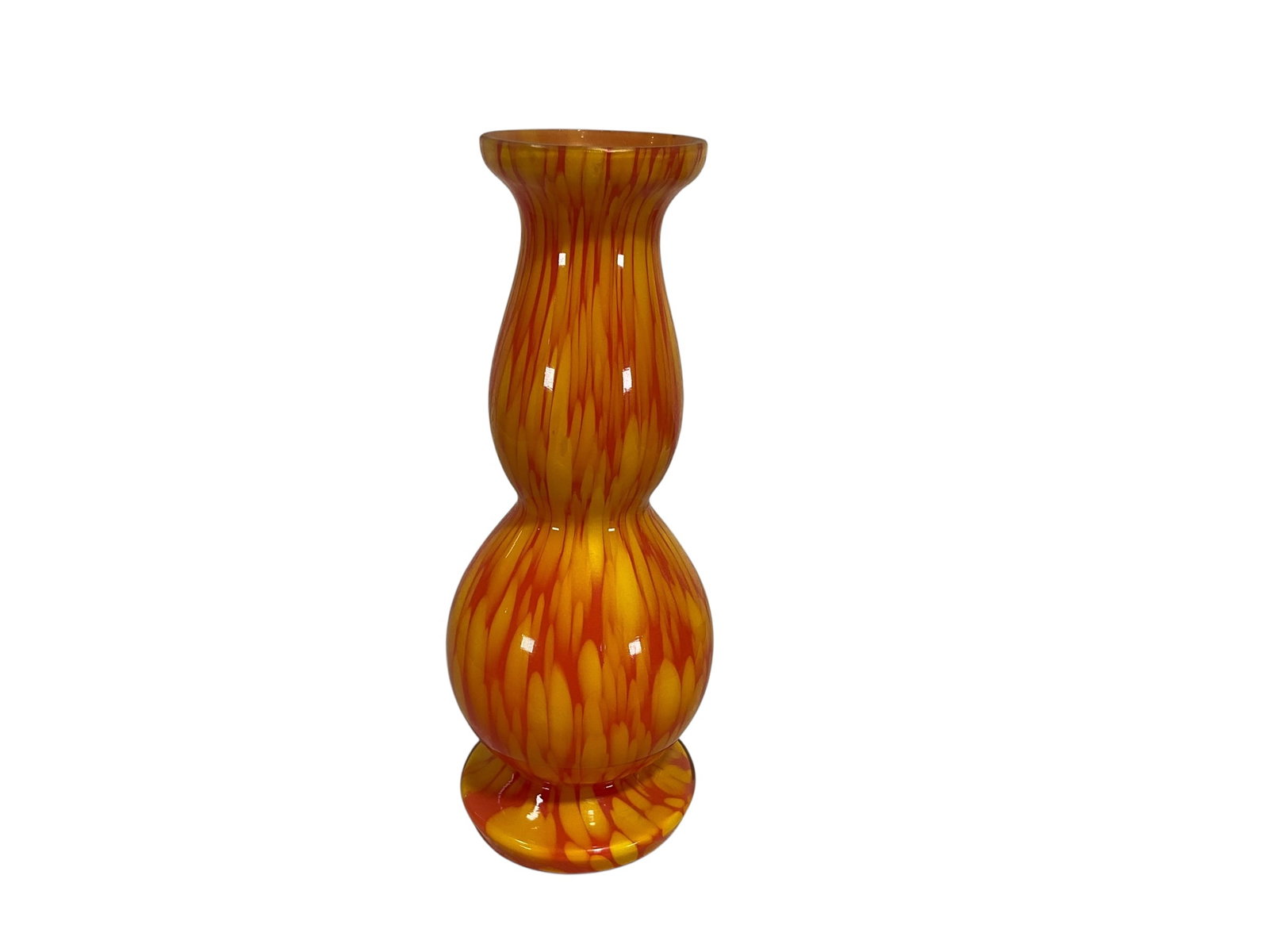 Vintage Czechoslovakian Art Glass Vase Signed: Mint condition. 8 inches tall.Marked on bottom “Made In Czechoslovakia”