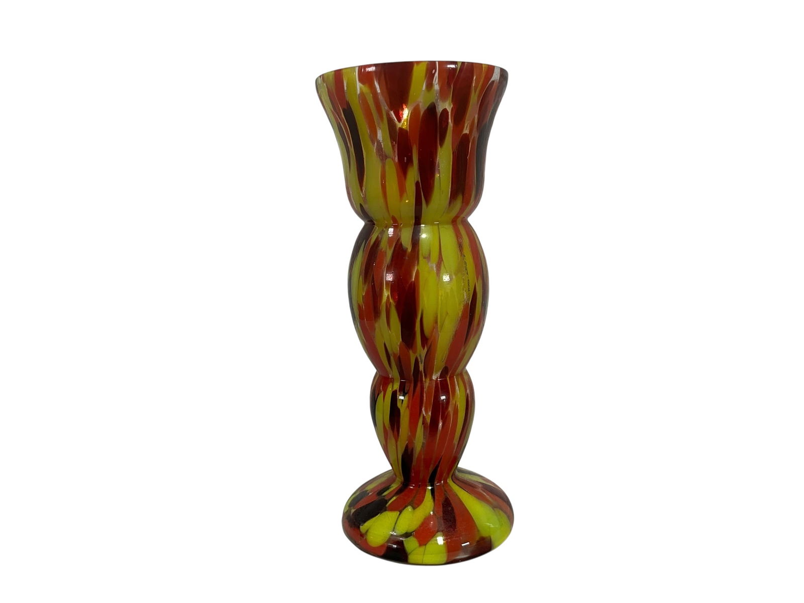 Vintage Czechoslovakian Art Glass Vase Signed: Mint condition. 8 inches tall.Marked on bottom “Made In Czechoslovakia”
