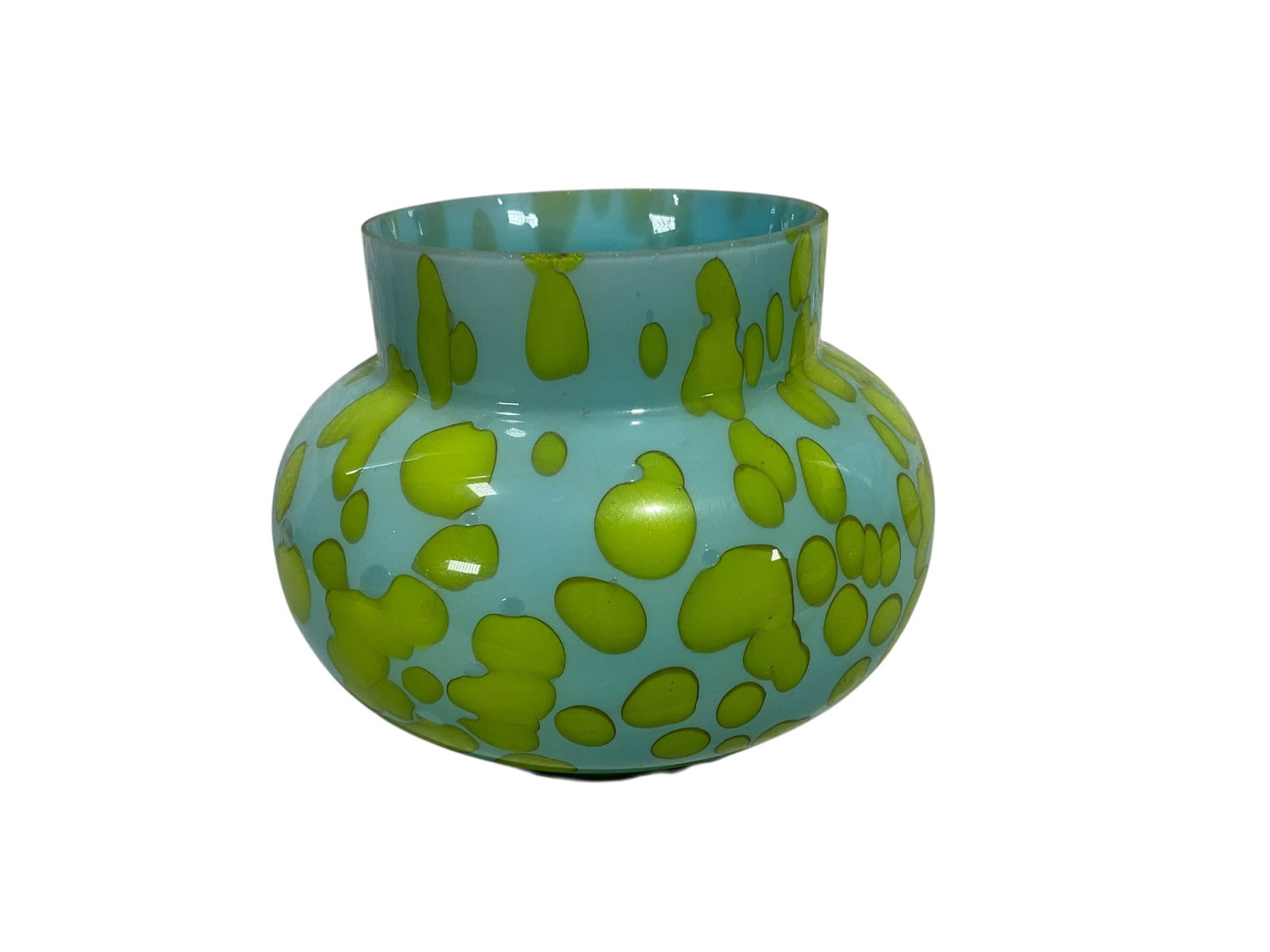 Vintage Czechoslovakian Art Glass Multicolor Bowl Vase Signed (1 of 3)