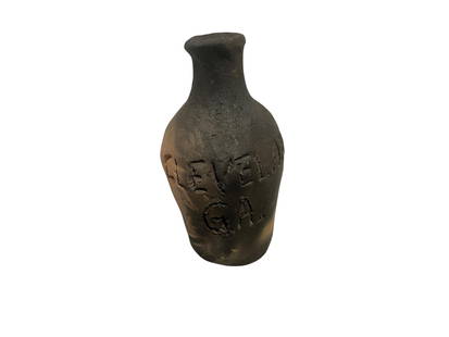 Early Wood Fired Clint Alderman Mini Jug: Mint condition. Initialed and dated 1997 on bottom. 'Cleveland, GA' inscribed on body. Stands 2.5 inches.