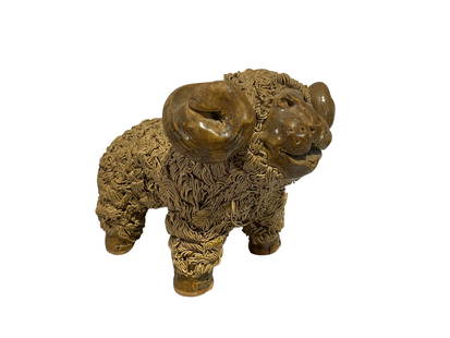 Awesome Crystal King Pottery Ram: Mint condition. Signed and dated on bottom. Stands 6 inches tall. and 8 inches long.