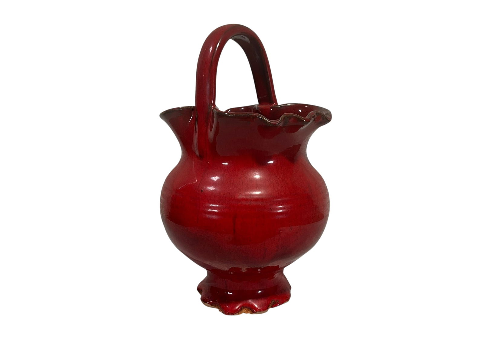 ML Owens Chinese Red Pottery Basket (1 of 3)