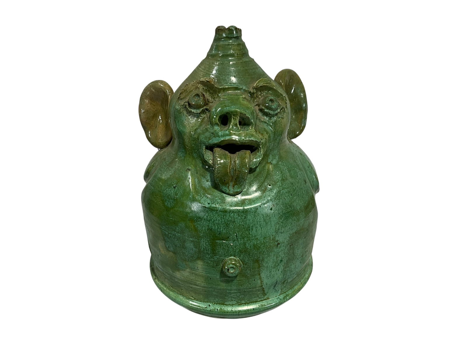 Pottery Face Jug Figural - Signed, Maker Unknown (1 of 3)