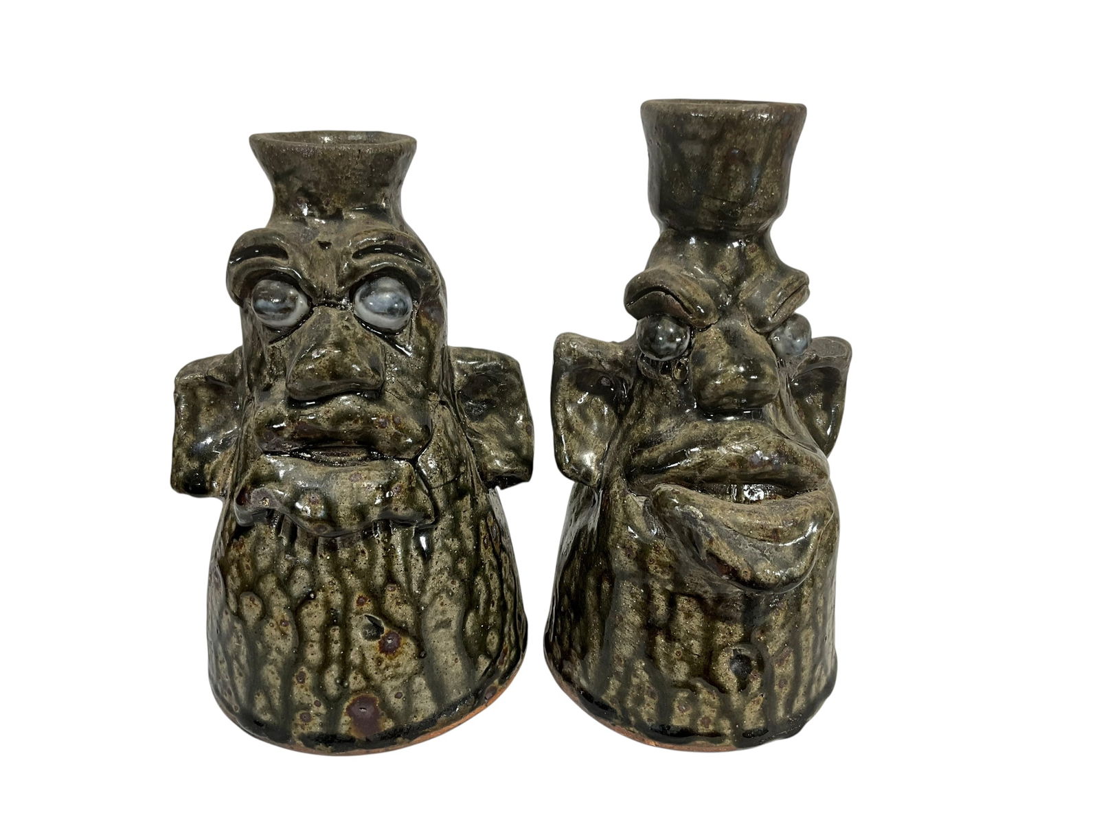 Two Clete Meaders Face Candle Holders (1 of 3)