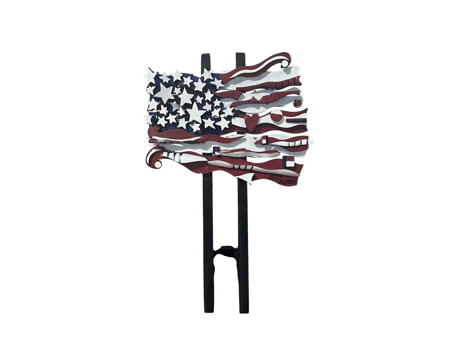 Roger Ivens 'Ab the Flagman' American Flag on Stand (1 of 4)