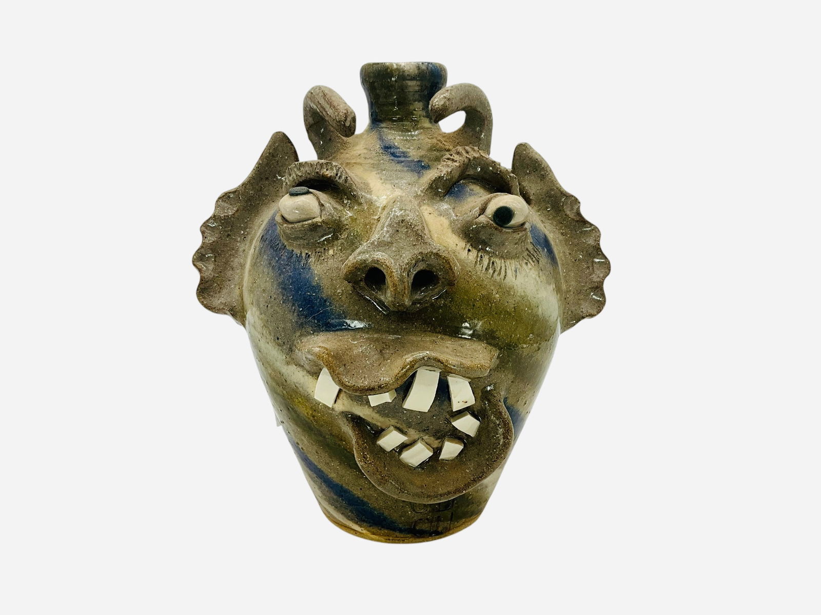 Charles Lisk Swirl Devil Face Jug (1 of 2)
