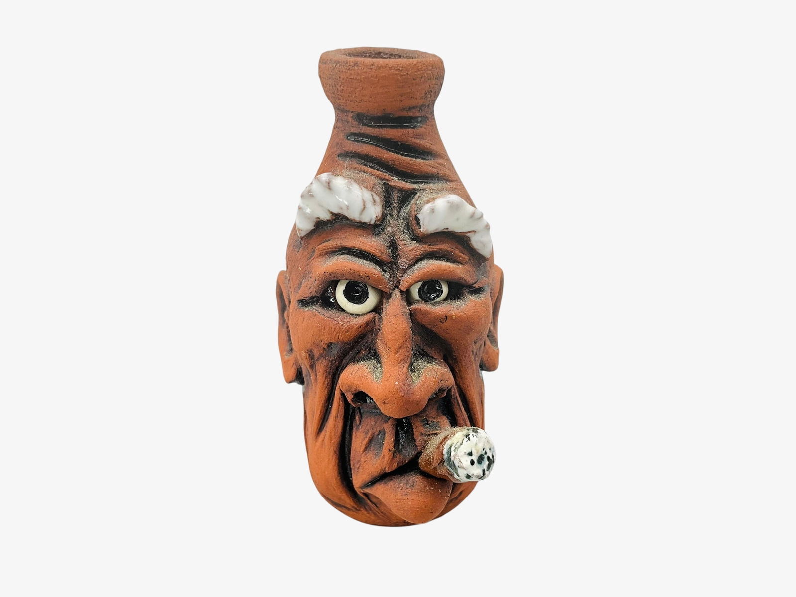 Mini Dwayne Crocker Cigar Smoking Face Jug (1 of 3)
