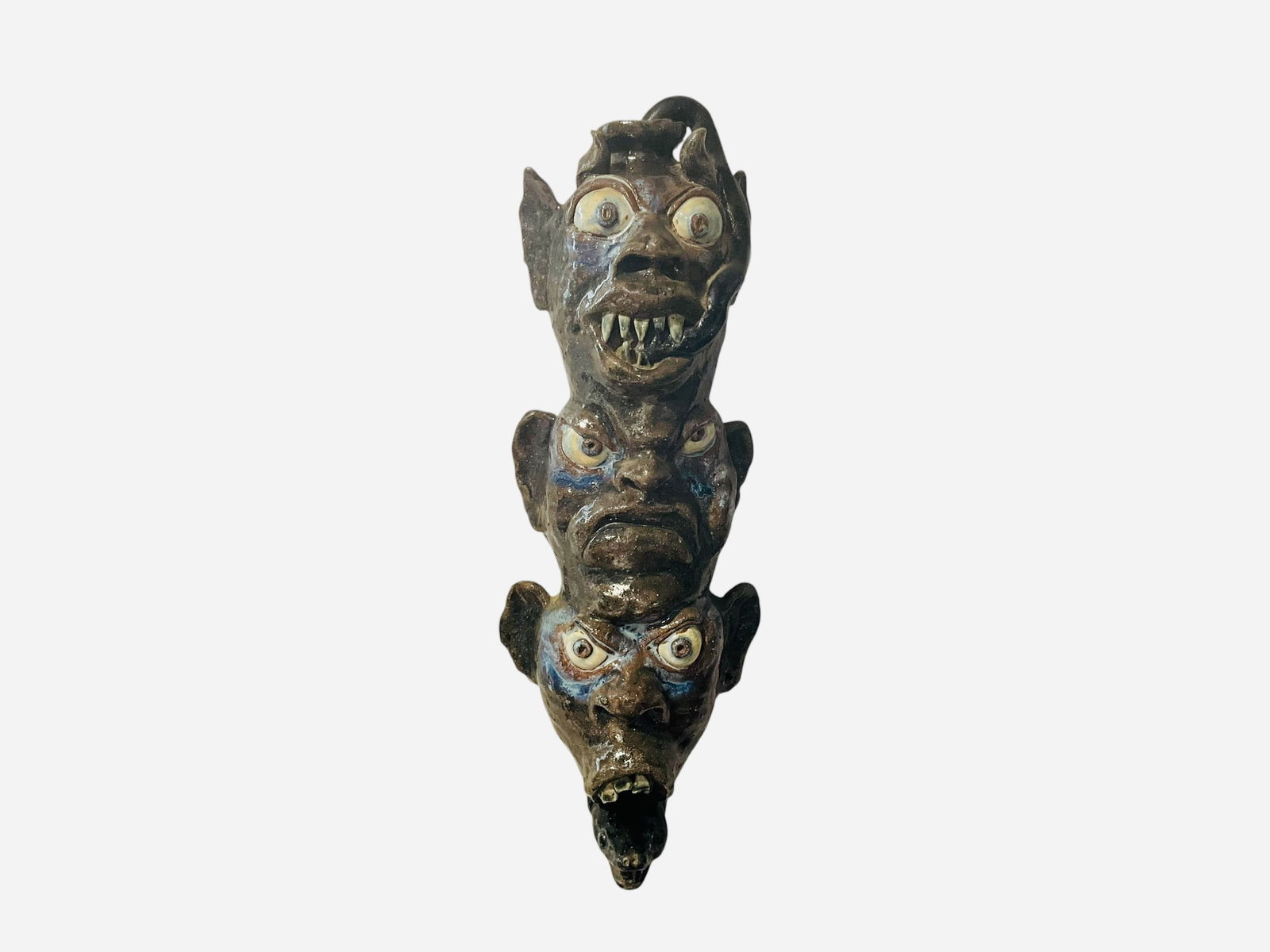 Exceptional W.A. Flowers Triple Devil Face Wall Hanger (1 of 6)