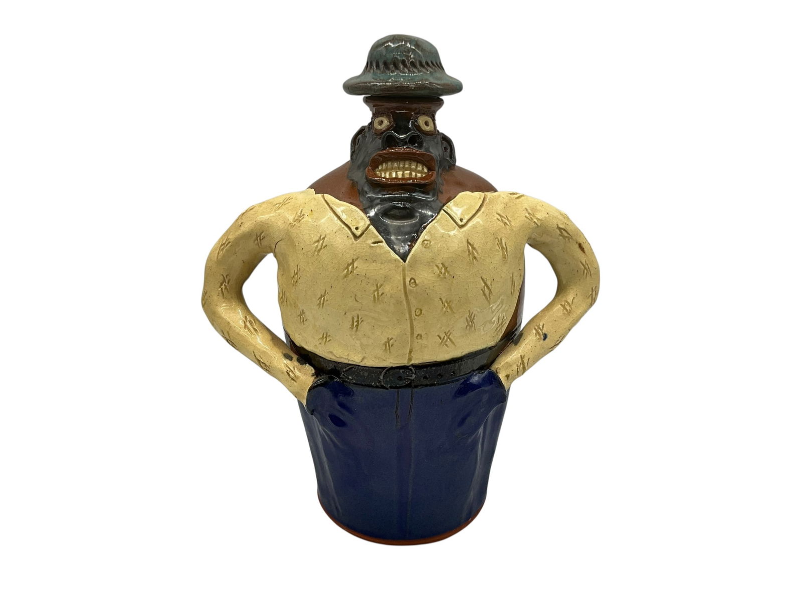 Billy Ray Hussey Figural Jug with Top Hat Stopper (1 of 4)