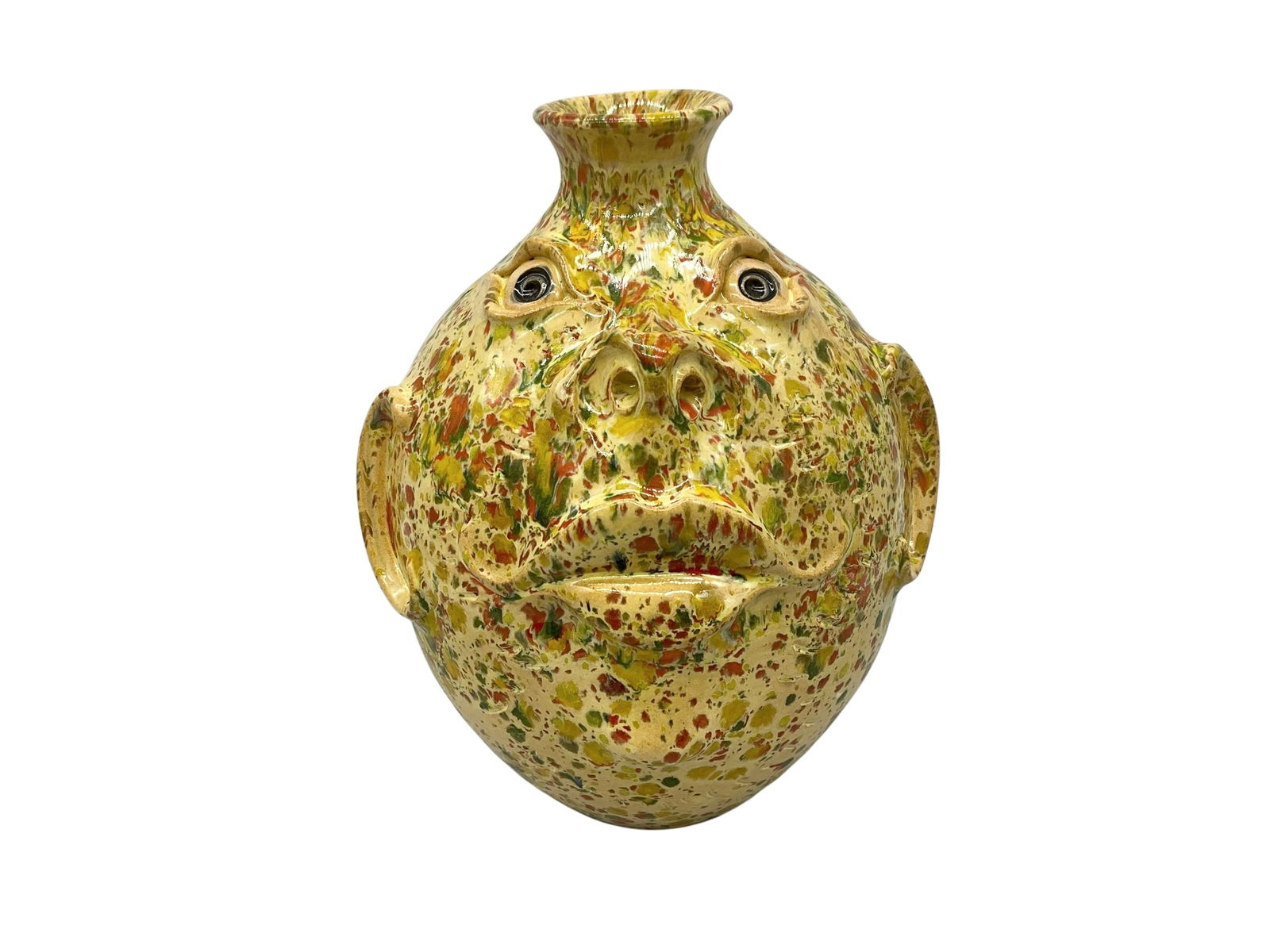 Roger Corn Yellow Speckled Face Jug (1 of 3)